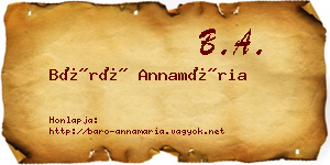 Báró Annamária névjegykártya