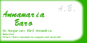 annamaria baro business card