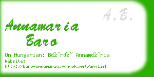 annamaria baro business card